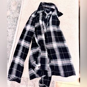 Ci Sono Black and White Plaid Button Down Shirt